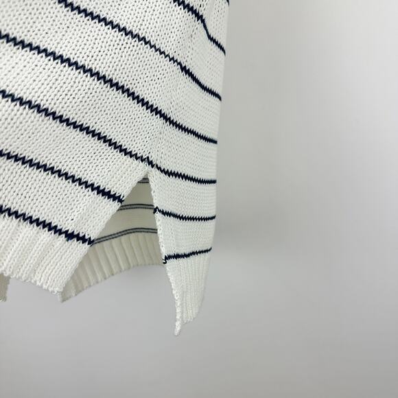 Madewell Puff Trim Sweater Vest Striped Ivory Cotton Linen Preppy XXS NWT - Picture 12 of 14